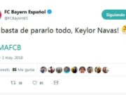 El Twitter del Bayern: «¡Basta ya de pararlo todo, Keylor Navas!»